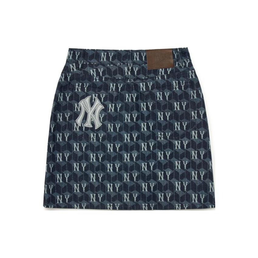 New MLB Denim Short Skirts Women's Blue 3FDSM0734-50NYD