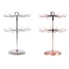Iron Material Rotating Jewelry Holder 2-Tier Design Jewelry Display Shelf For Earrings