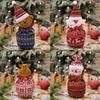 Christmas Knit Apple Bag With Snowman Decor For Holiday Gift Packaging