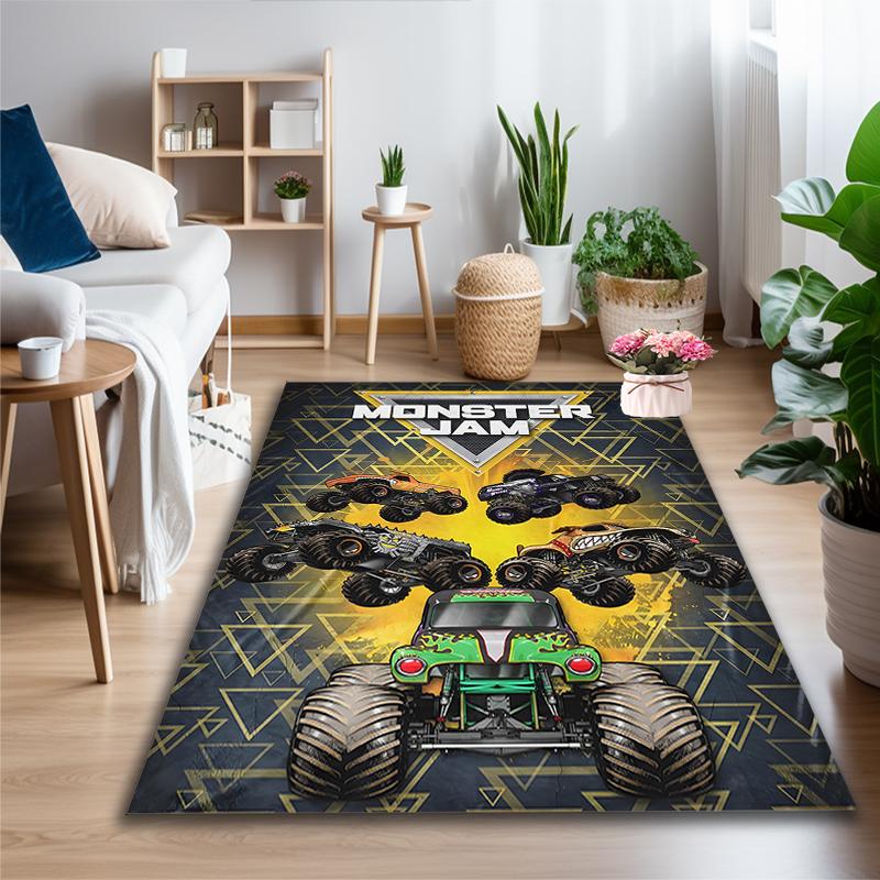 1pc Office Printed Area Carpet, Monster JAM Rug, Home Sofa Chair Mat For Christmas and Halloween Décor