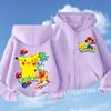 Boys Girls Fashion Streetwear Kids Zip Up Hoodie Jacket Japanese Anime Printed Zipper Sweatshirt Casual Coat