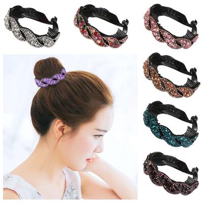 Rhinestone Ponytail Holder Hairlips Clamp Bun Hairpin Headwear Crystal Hair Claw HairClips