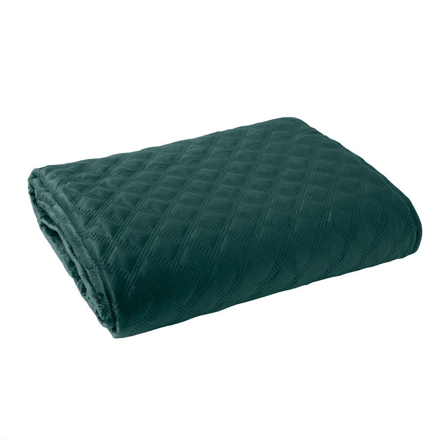VELVI Quilted Bedspread - Deep Turquoise (Petrol) - 170x210 cm
