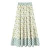 Summer New Arrival Women's Layered Stitching Big Swing Bohemia Retro Print Long Skirt 5029090