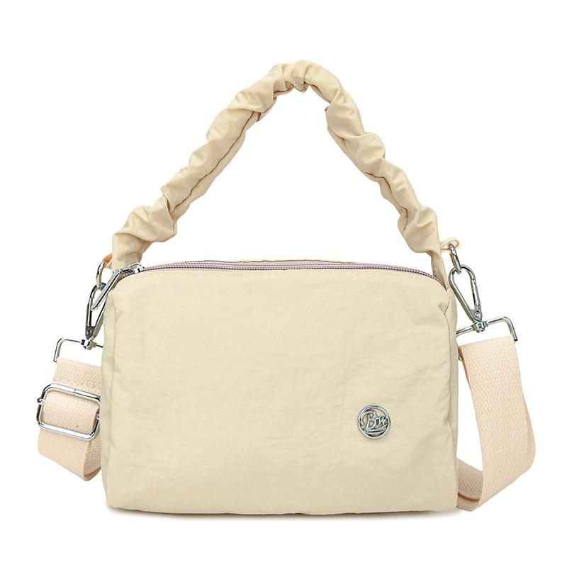 Nylon Boston Shoulder Bag With Zipper Closure For Daily Use