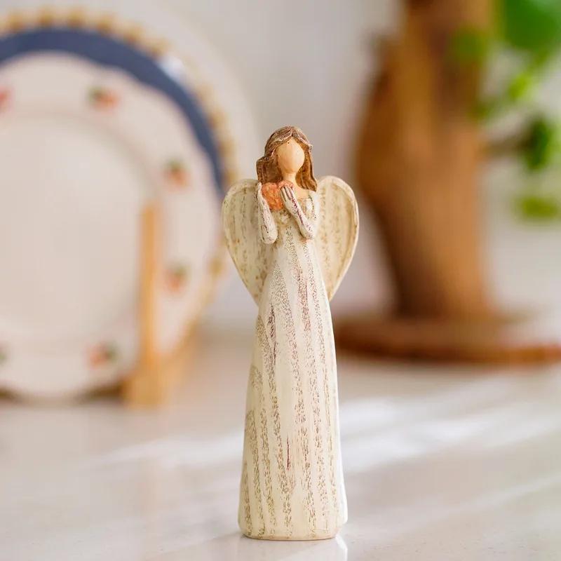 Resin Crafts Decoration Home Angel Figure Statue Creative Birthday Gift Table