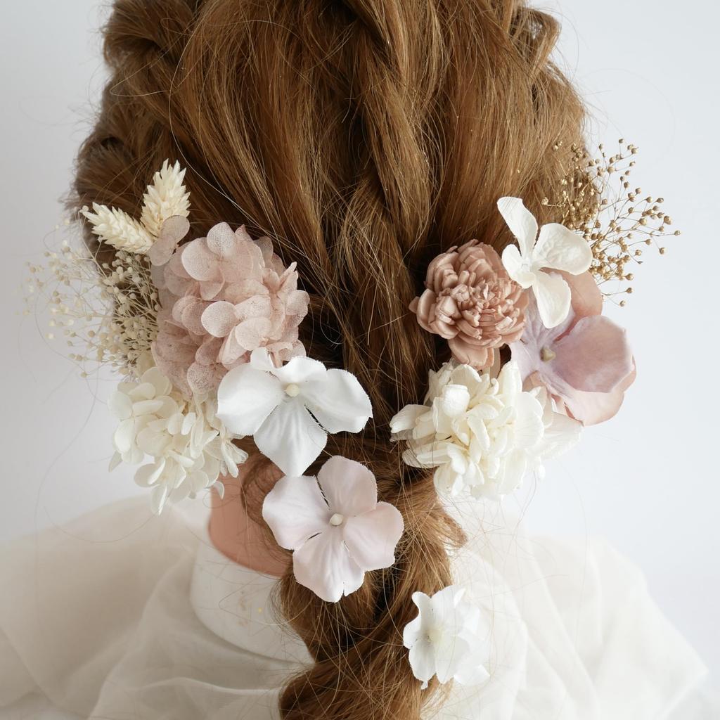 Preserved Flower Hair Amioroshi for and Japanese Clothing [Bria] Ornament, (Pink), Coming-of-Age Ceremonies, Graduations, Weddings, Shichi-Go-San,