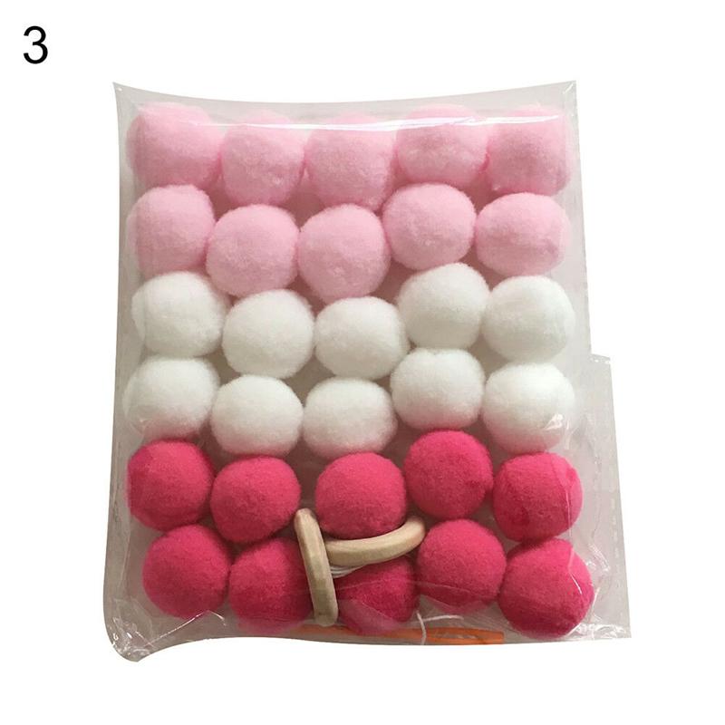 

30 шт./лот помпоны 25 мм смешанные мягкие помпоны шарики с 2-метровой веревкой пушистый помпон DIY одежда ручная работа домашний декор швейные принадлежности