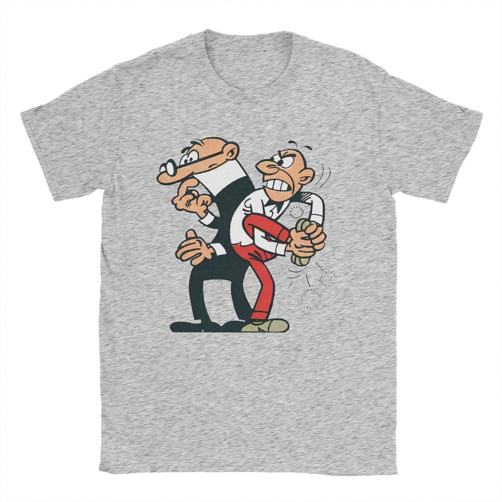 Männer Frauen Bedrucktes Mort & Phil Mortadelo y Filemón T-Shirt Reines Baumwoll-T-Shirt Kleidung
