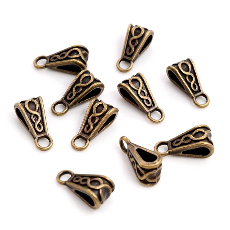 15x7mm 20pcs Antique Gold Silver Plated Clasps Pinch Bails Handmade Charms Pendant:DIY for bracelet necklace