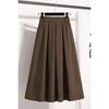 Gonna midi plissettata a vita alta da donna, linea ad A, casual, tinta unita, svasata