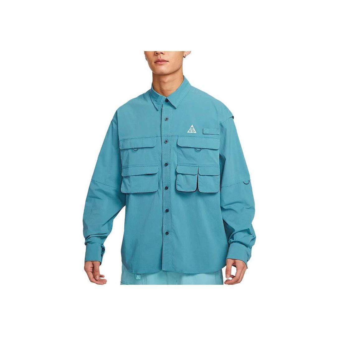 

Мужская футболка с длинным рукавом Nike Dri-FIT ADV ACG Orb Weaver, быстросохнущая, универсальная, простая, серо-дымчатая, молниеносно-синяя, горно-белая, HJ2466-006 M