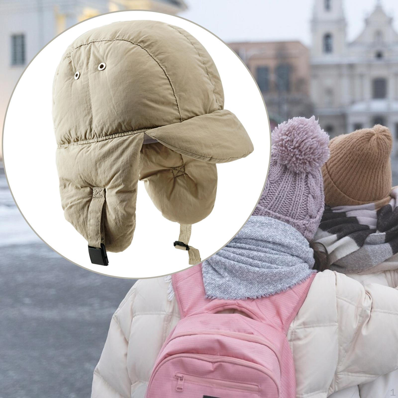 

Cozy Winter Beanie with Ear Protection and Brim for Outdoor Activities хакі