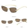 Rimless Cat Eye Sunglasses Women Fashion Trendy Eyewear