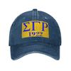 Sigma Gamma Rho 1922 Denim Fabric Cap Casual Baseball Caps Adjustable Hat Summer Unisex Baseball Hats