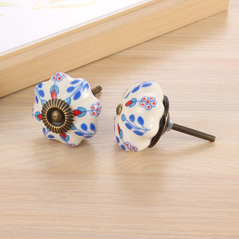 2pc Tea pot cupboard door antique classical ceramic handle European printing handle