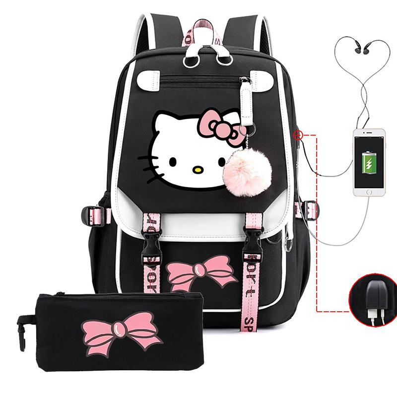 3-teiliges Schulrucksack-Set für Schüler Große Kapazität Oxford-Stoff Schultasche mit Schultergurt und Federmäppchen