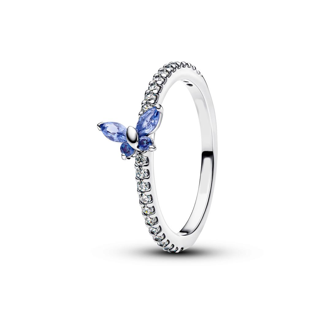 Newest Copper Butterfly Rings Heart Zircon Sparkling Engagement Wedding Pink Bow Ring Luxury Jewellery Gifts High Quality