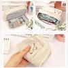 Canvas Pencil Pouch Three-layer Stationery Holder Box Multifunction Pen Bag  Stationery Supplies