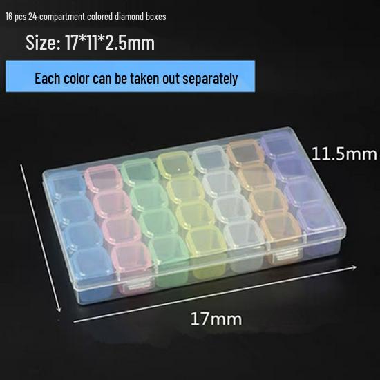 Nail Art & Jewelry Storage Box: 10 or 24 Small Grids for Drills & Ornaments