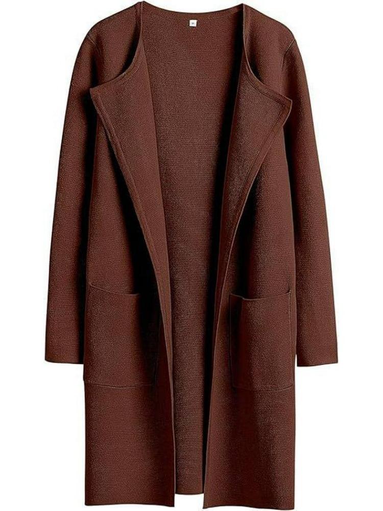 Women American Style Casual Lapel Coat Woolen European