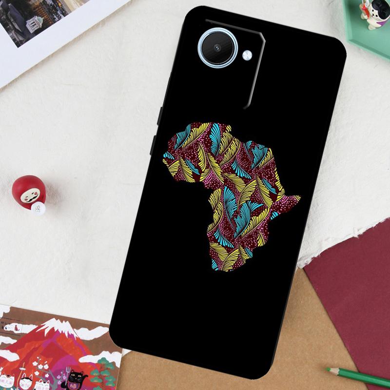 Map of Africa African Fabrics For Realme GT7 Pro GT 6T 5 6 C67 C75 C61 C55 C53 C51 C21Y C25S 10 11 12 13 14 Pro Plus Case