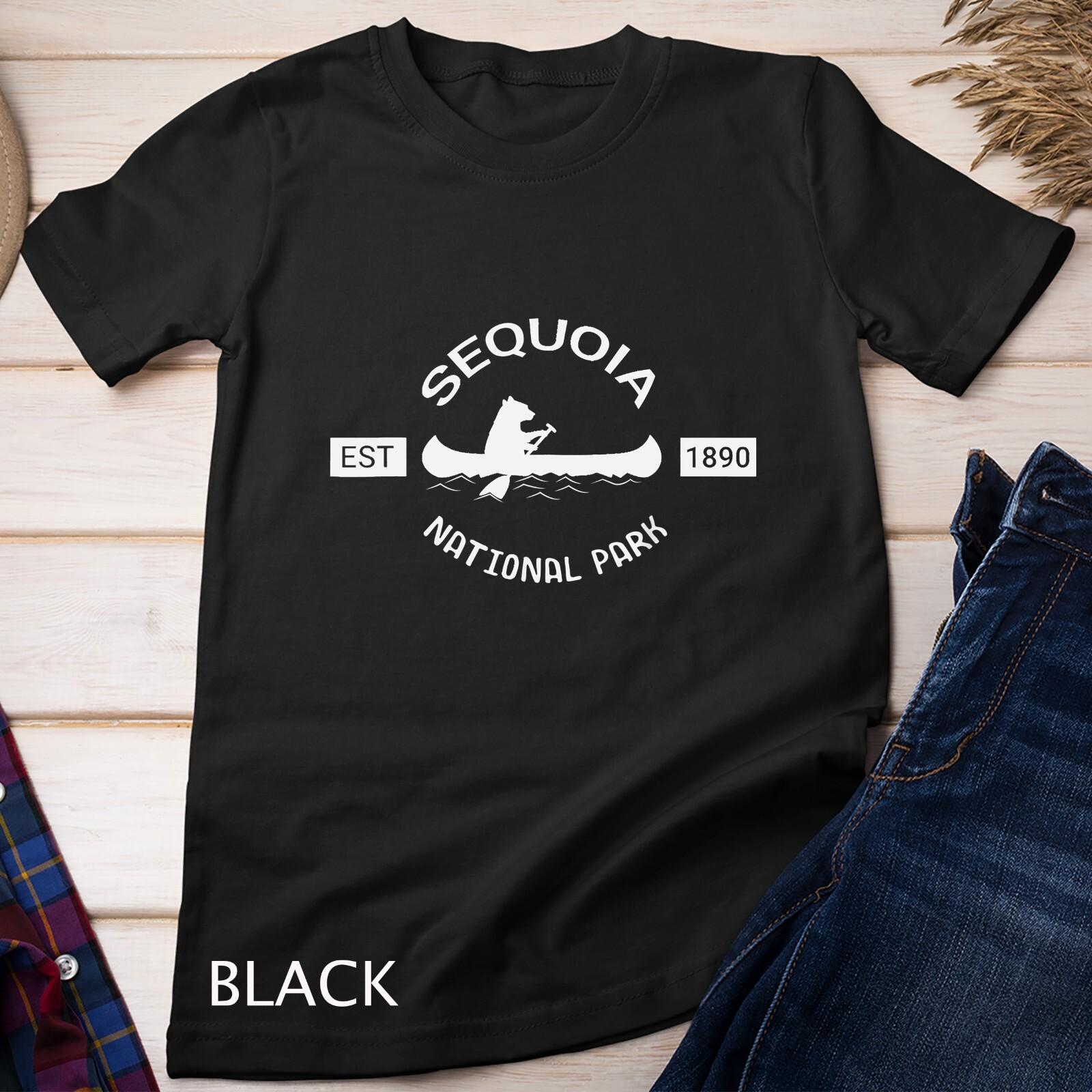 California Bear Shirt Sequoia National Park Bear Silhouette Unisex T-Shirt Mens Womens Tees Top M
