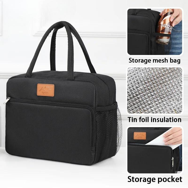 Large Capacity Tote Bento Insulated Lunch Bag Picnic Food Box Storage Ice Cooler Thermal Bag Portable Handheld Insulation Bags