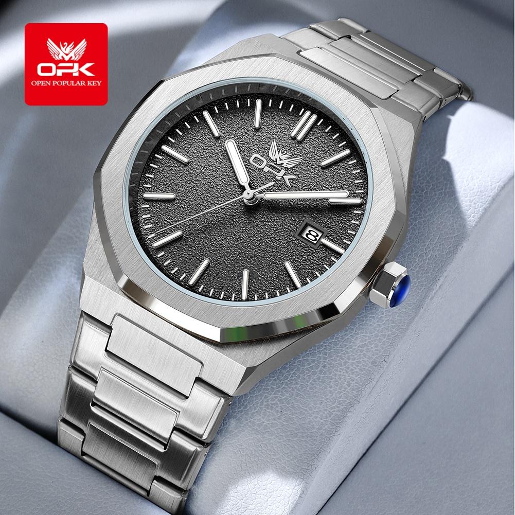 OPK Business Men Watch Sport Quartz Man Wristwatch Waterproof Luminous Date Week Stainless Steel Men's Watches