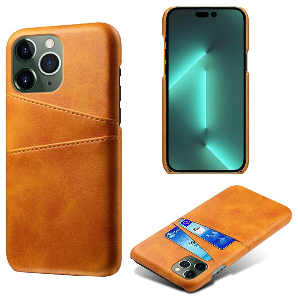 Phone Cover for iPhone 15 Pro,PU Leather Coated PC Protective Back Case with Dual Card Slots
