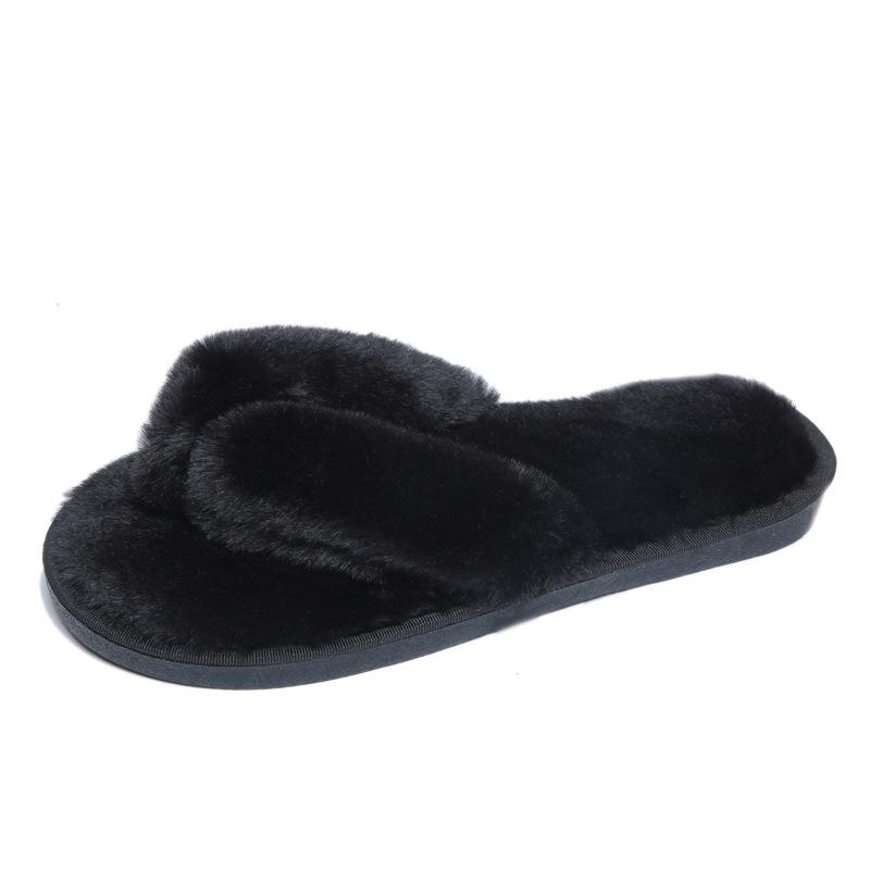 Women's 2022 Autumn/Winter Toe-Clip Fluffy Slippers: Korean Style Indoor/Outdoor Flip-Flops, Plus Size Available.
