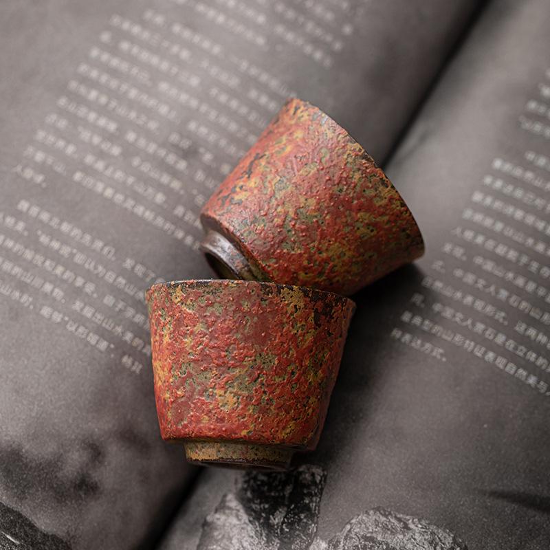 Manshanhong horseshoe cup retro ceramic teacup tea tasting cup household personal tea small cup kung fu tea set single cup