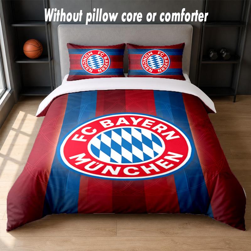 Set Biancheria da Letto Design Bayern Monaco 1 Copripiumino + 2 Federe Morbido Traspirante Biancheria da Letto per la Casa