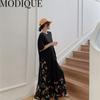 MODIQUE Vară Plus Size Cămașă Rochie Nouă Femei Lejer mozaic Bumbac In Rochie Florală Solid Casual Rochii Femei Gâtul O