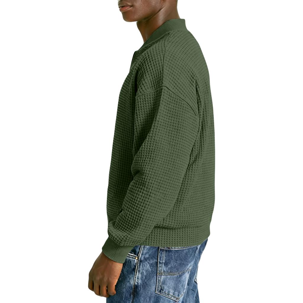 Men's Casual Zipper Stand Collar Long,Sleeve Lapel Jacket