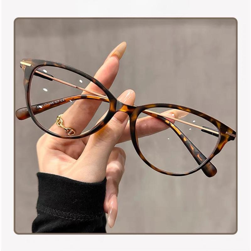 Women Anti Blue Light Cat Eye Metal Frame Glasses Fashion Men Glasses