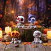 4pcs/set Resin Material Halloween Figurines Pumpkin Mummy Ghost Mini Decoration  Desktop Display