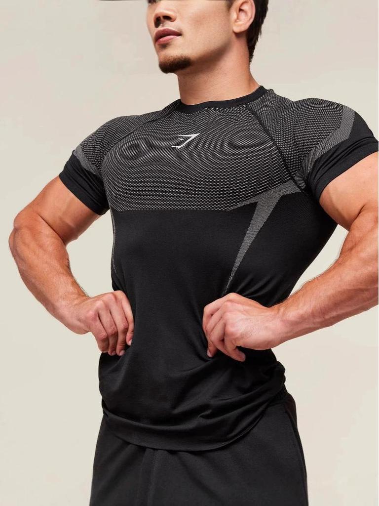 Ny Amerikansk Løbe Sports T-shirt med Kort Ærme, Hurtigttørrende - Elastisk, Åndbar og Afslappet Træningstøj