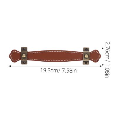 2Pcs PU Cabinet Handles Zinc Alloy Vintage Style Drawer Pulls Light Brown for Kitchen Cabinets Furniture
