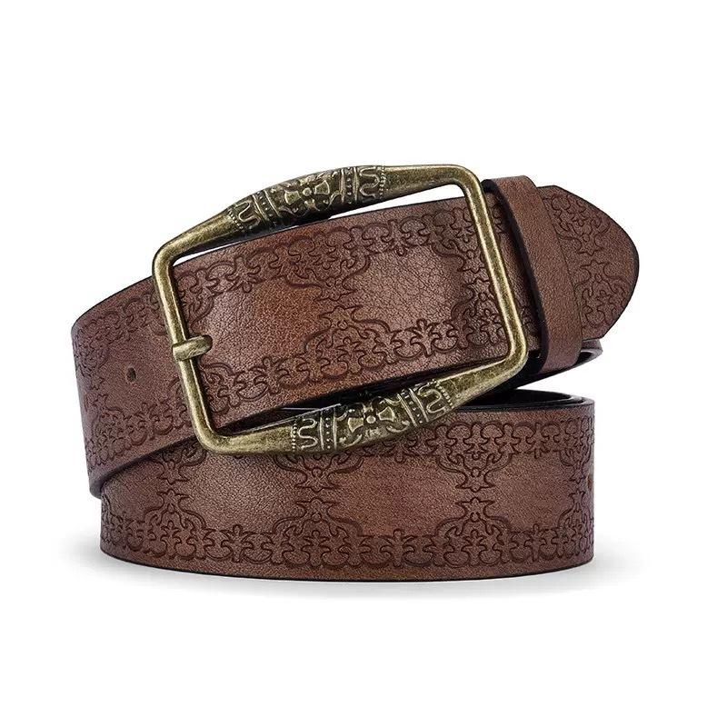 

European and American retro personalized embossed belt female temperament versatile belt accessories high-end clothing accessories women