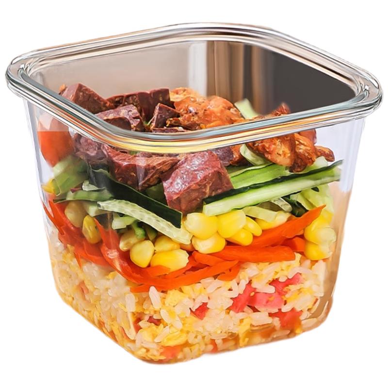 ZISIZ Square Glass Soup Bowl Set