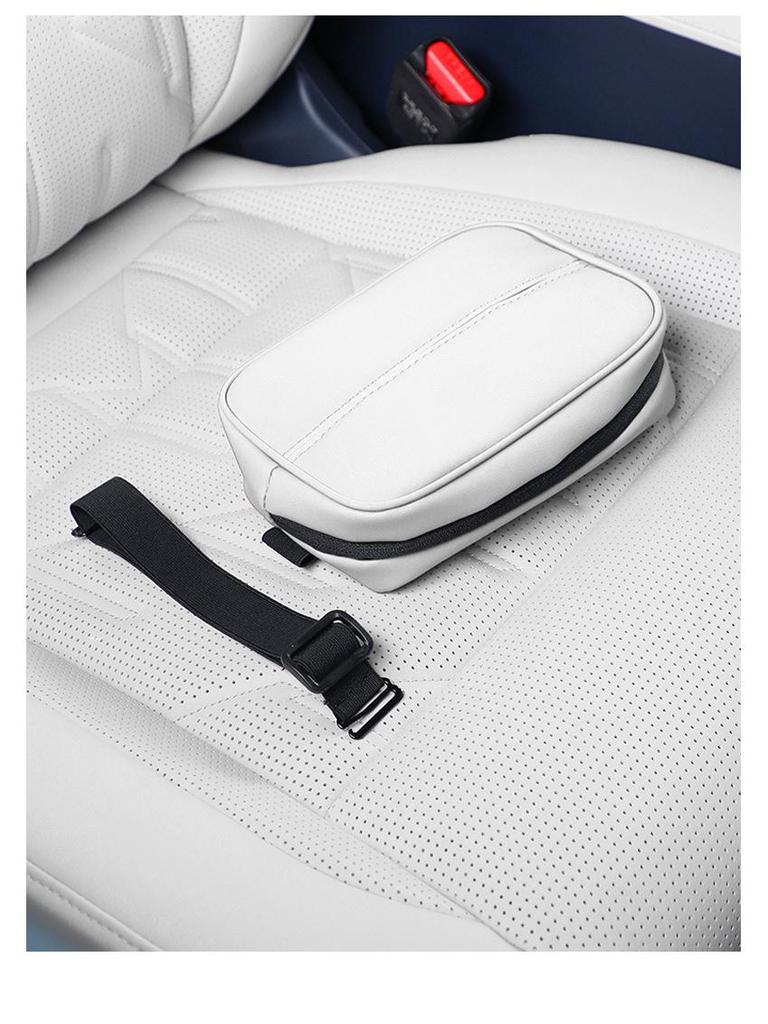 Letao L60 Leather Zipper Seat Tissue Bag - Original Car Color, Convenient Storage for Interior.