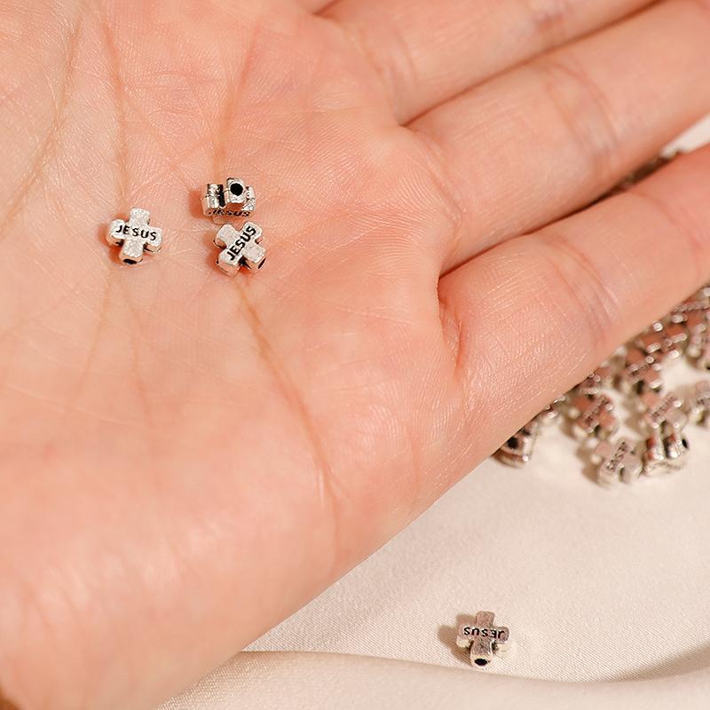 Mărgele Cruce Isus 6mm pentru a Face Brățări Colier Materiale Bijuterii Aliaj Zinc Accesorii Catolic Creștin