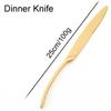 1pc 304 Stainless Steel Tableware Gold Dinnerware Steak Knife Service Fork Spoon Cutlery Salad Fork Spoon Butter Knife Flatware