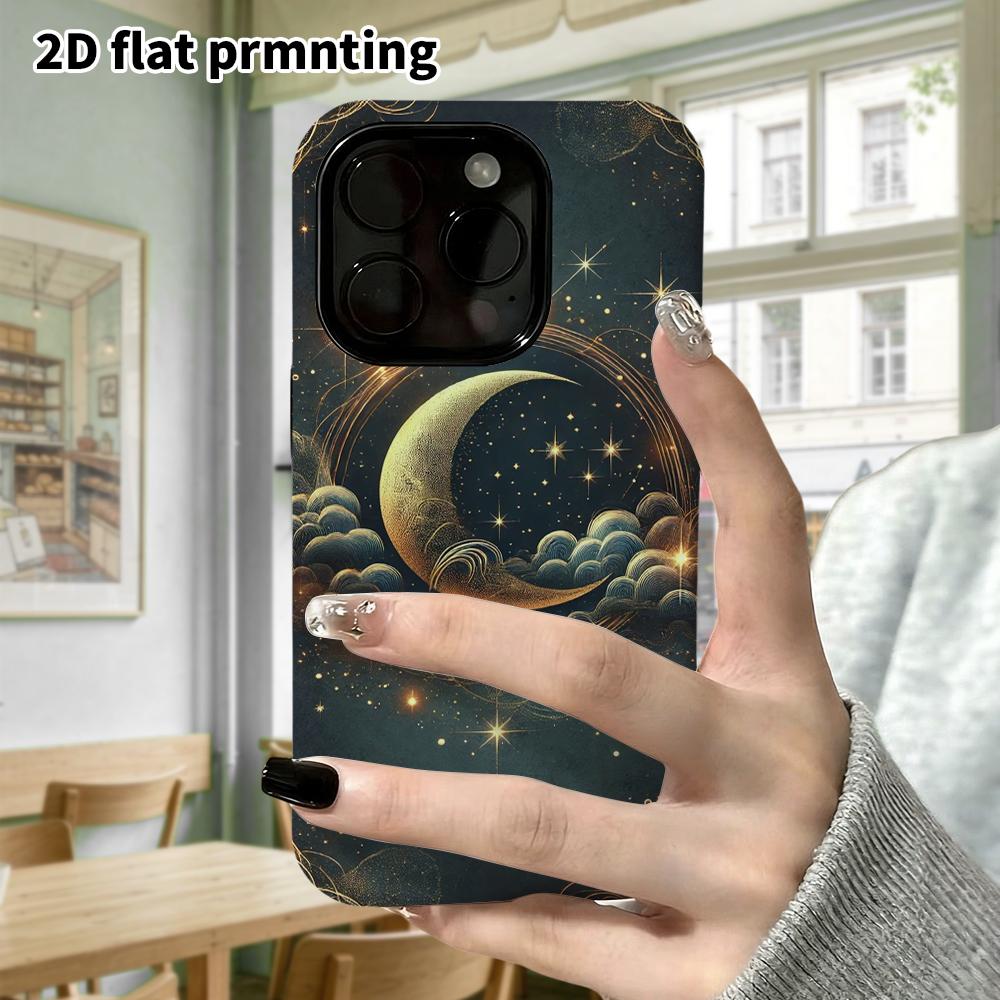 Phone Case: 2D flat design suitable for iPhone 18, 17, 16, 15, 14, 13 Pro film protective case, couple style, dark zodiac, Christmas and Halloween gif