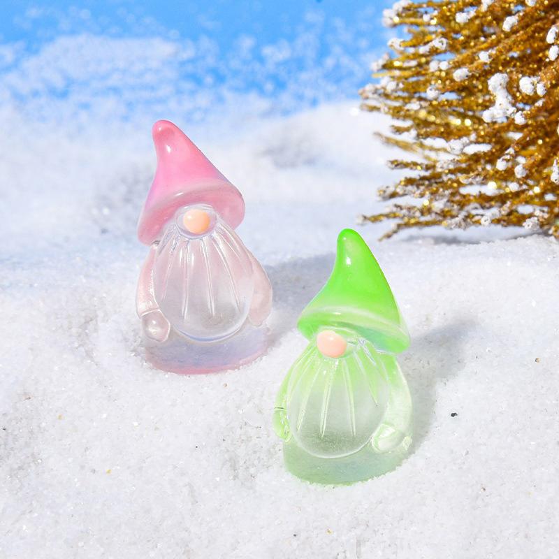 6Pcs Mini Gnomes Fairy Garden Miniatures Luminous Forest Fairy Moss Micro Landscape Decoration Accessories Home Decor