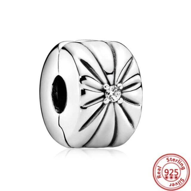 925 Sterling Silver Heart Circular Animal Beads Original  Charm Bracelet For Women DIY Fashion Silver 925 Jewelry Making