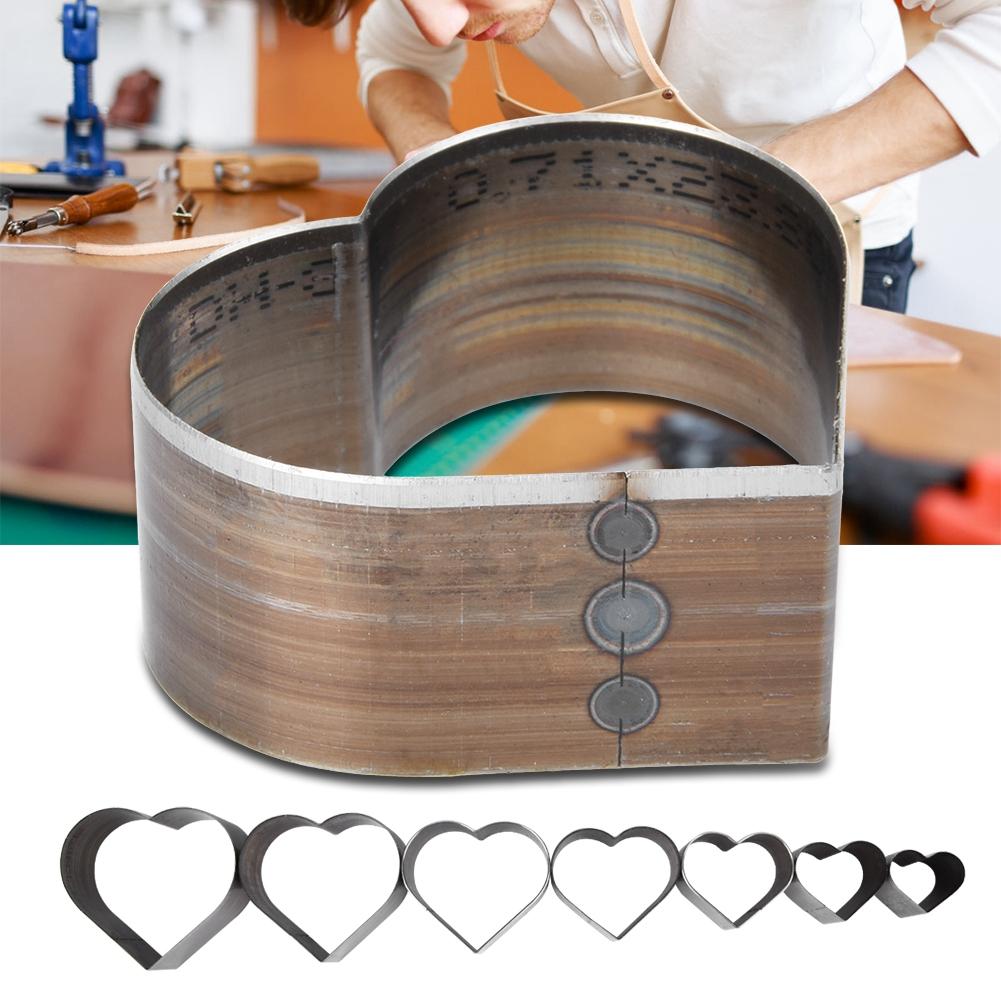 7Pcs 20-50mm Lovely Heart Shaped DIY Leather Craft Cutting Mold Leather Cutting Die