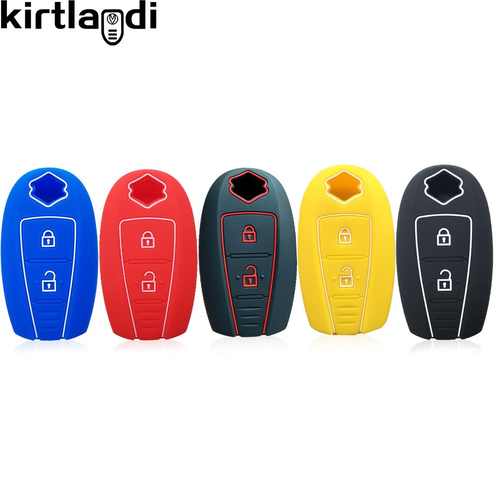Silicone Key Cover Remote Car Key Case for SUZUKI Grand Vitara 2021 Swift Sport SX4 S-CORSS 2 Button Car Accesories Holder