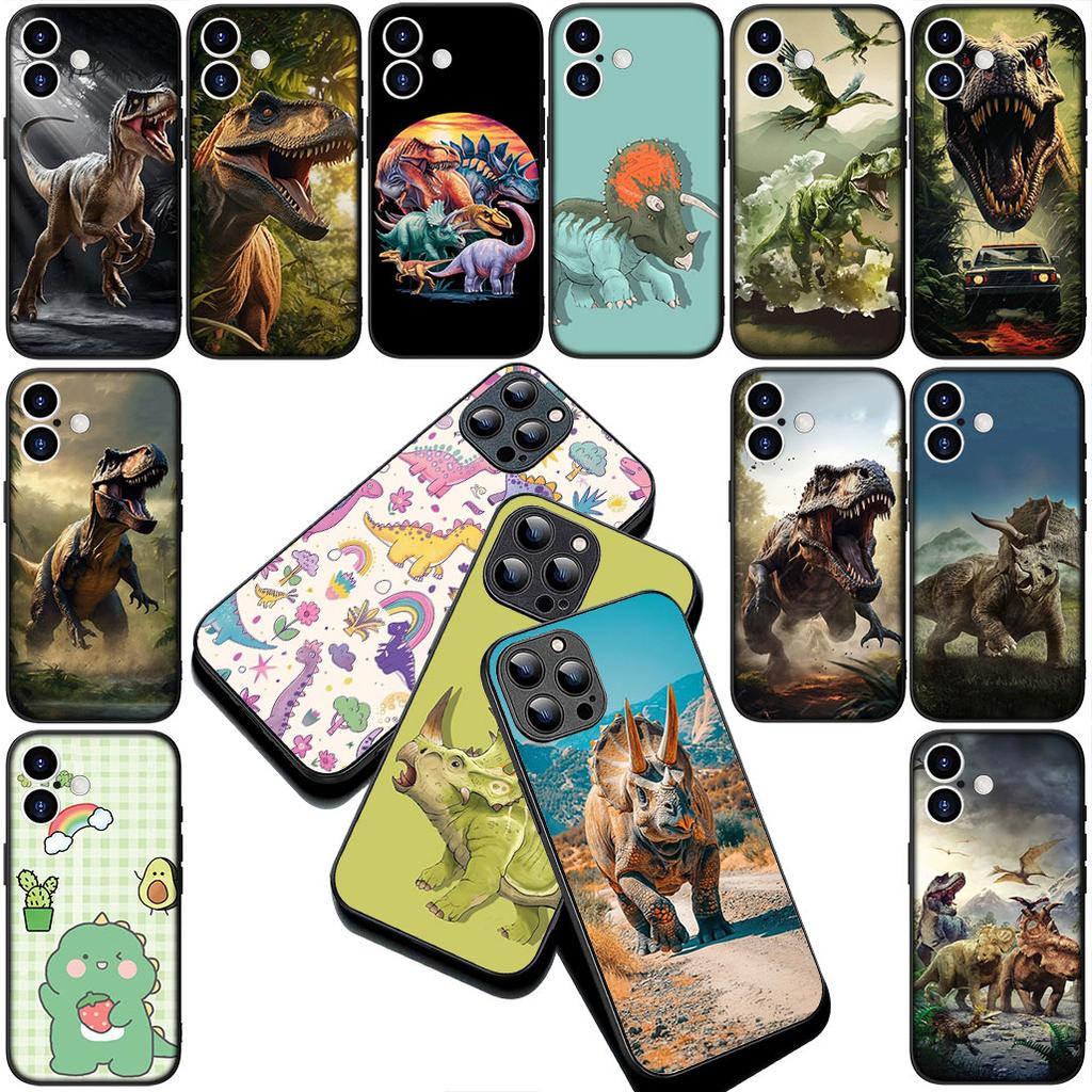 Dinosaur Tyrannosaurus Cute Rex Cover for Apple iPhone 16 14 15 Plus 11 Pro Max 16E ProMax + 15Plus 16+ 14+ Coque Phone Case